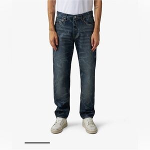 NWT Patta Men’s Leaves Laser Printed Denim Straight Jeans Size 30